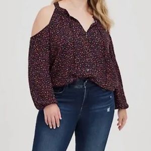 Torrid Cold Shoulder Long Sleeve Top Size 2 (2x 18-20)